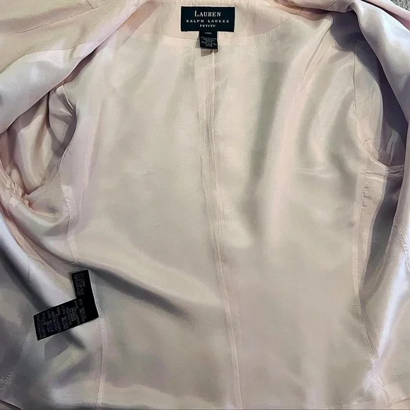 Lauren Ralph Lauren Silk Linen Blazer Blush Pink / Lightweight Jacket - Picture 6 of 6